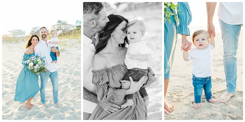 one year family photos on NC beach