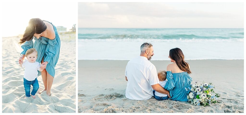 one year family photos on NC beach