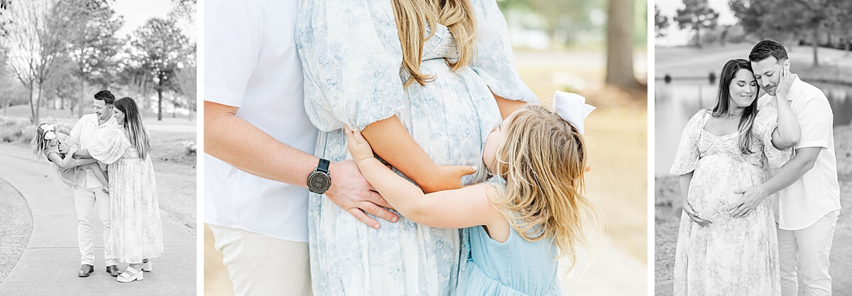 maternity photos with family with toddler girl