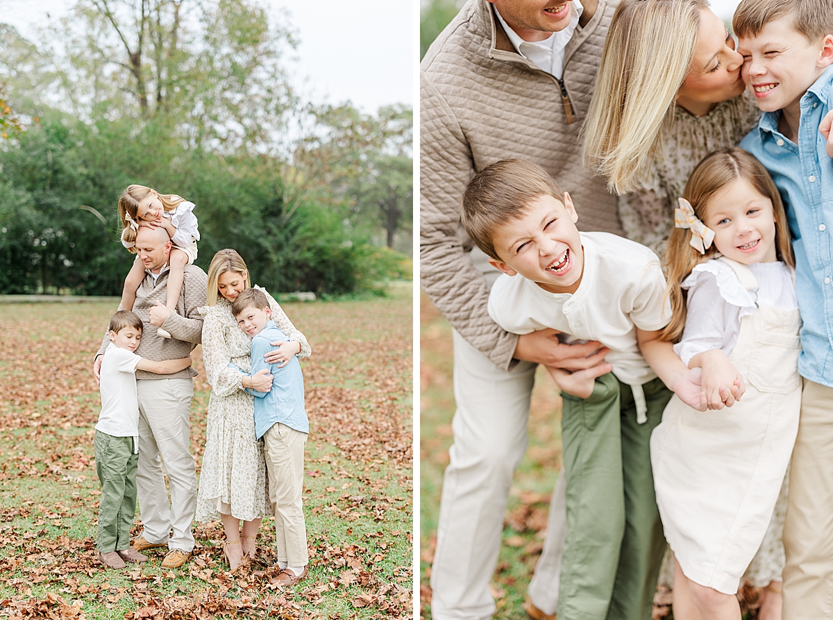 family photos with children and parents playing in Greenville NC