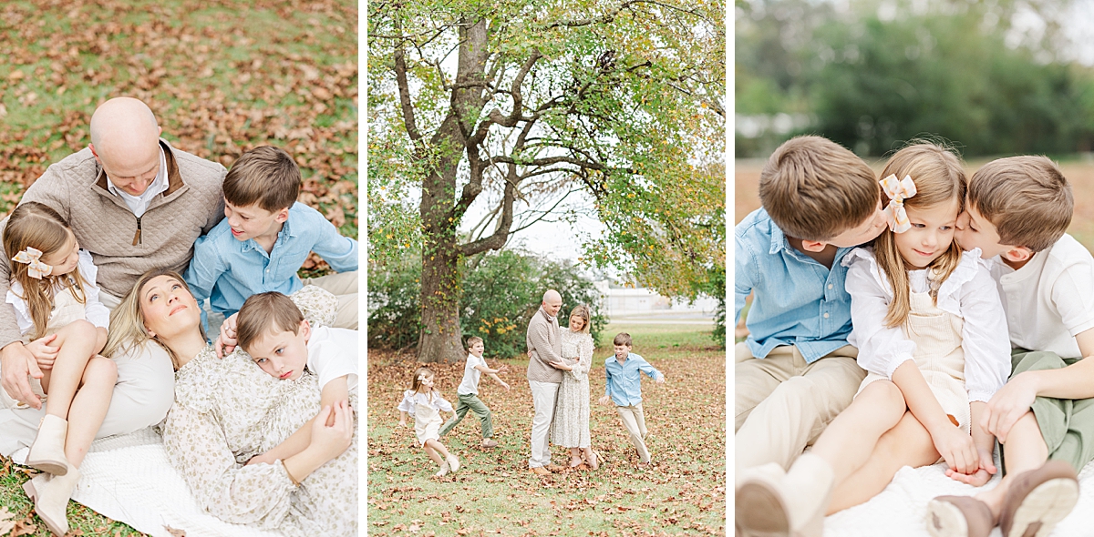 fun family photos with children and parents playing in Goldsboro NC