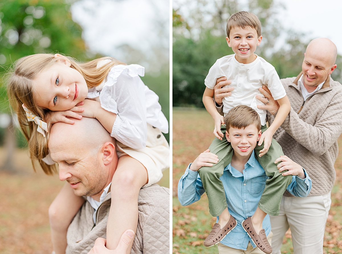 family photos with children and parents playing and having fun in Greenville NC