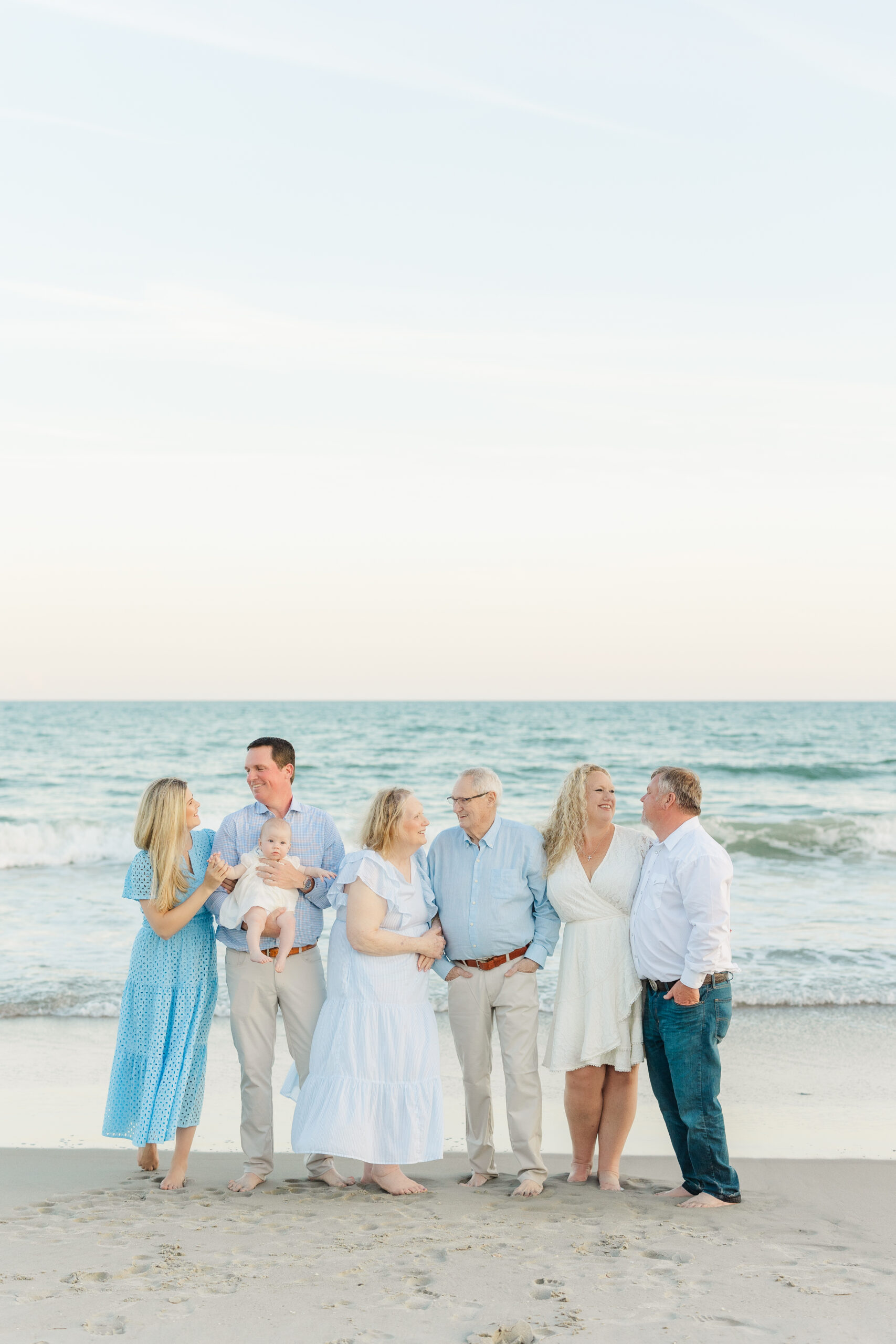 extended family photos six month old baby grandparents nc beach atlantic