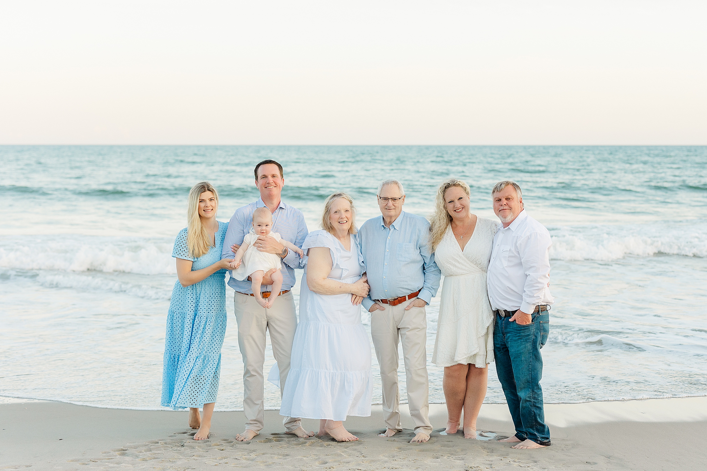 extended family photos six month old baby grandparents nc beach atlantic