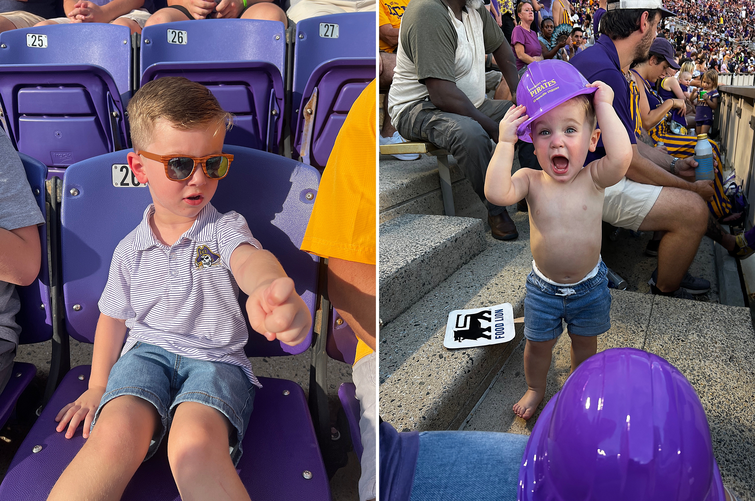 ECU football game toddlers kids